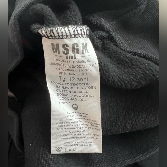 MSGM KIDS COLOR BLOCK COTTON SWEATSHIRT HOODIE - Picture 4 of 4